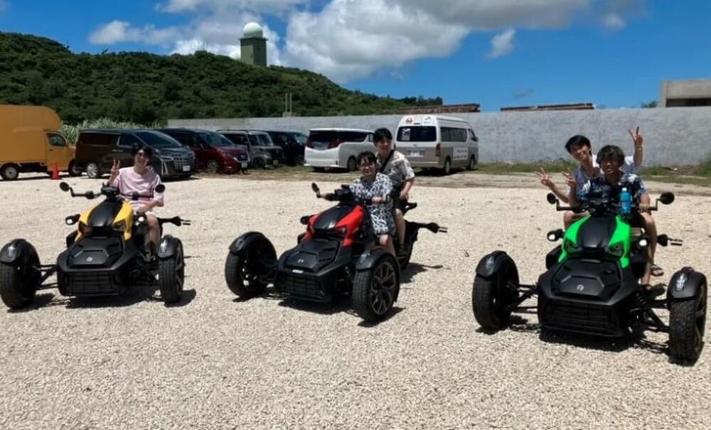 宮古島｜レンタルトライク(三輪バイク)｜1日コース(10時間)】2名乗り