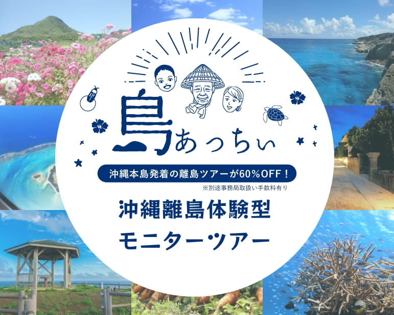 島あっちぃ 現地での旅費は60%OFF！沖縄離島体験型モニターツアー